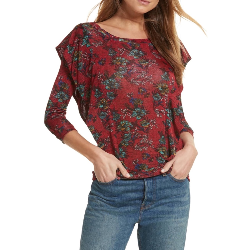 Free People Dock Street Top Floral Size L